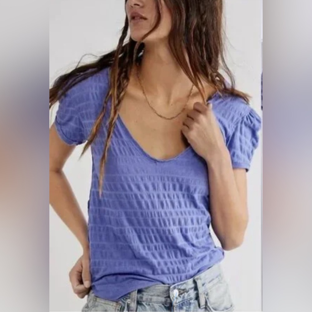 We The Free People Lavender Short Sleeve Top Size Small